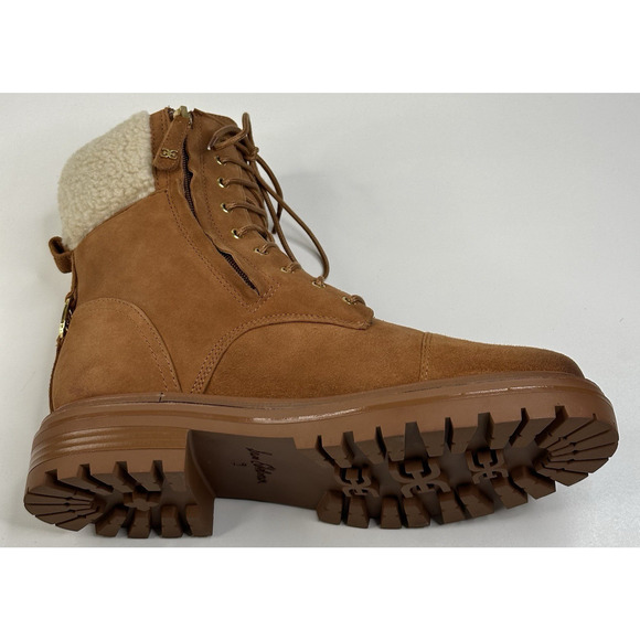 Sam Edelman Aleia Womens Saddle Suede Combat Boots Size 9M Faux Fur New $200 - Picture 6 of 13
